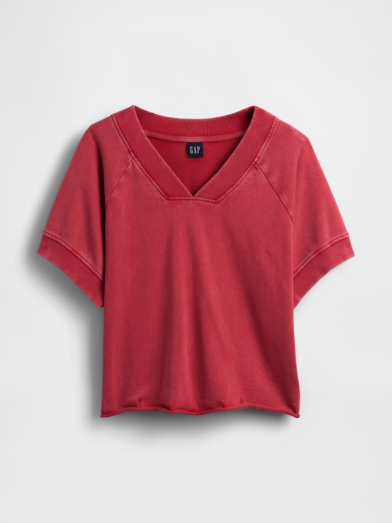 VintageSoft Terry Oversized V-Neck Sweatshirt