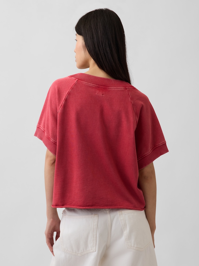 VintageSoft Terry Oversized V-Neck Sweatshirt