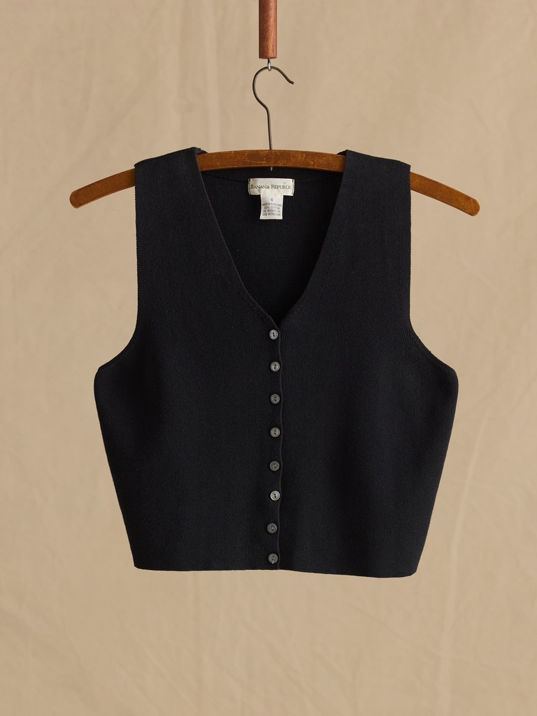 Archive Cropped Cotton Sweater Vest Women's Size S