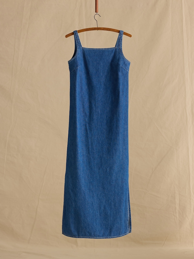 Archive Denim Square-Neck Midi Dress Women's Size S