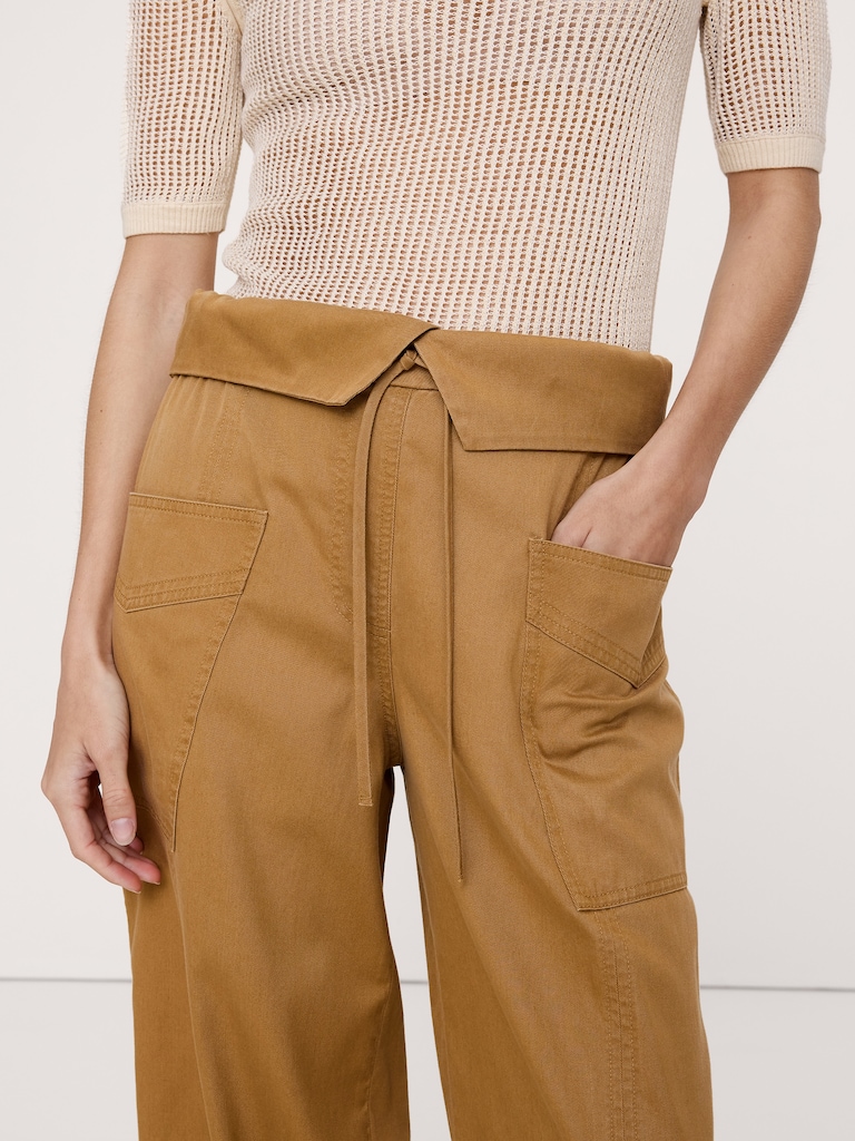 High-Rise Straight-Leg Fisherman Pant