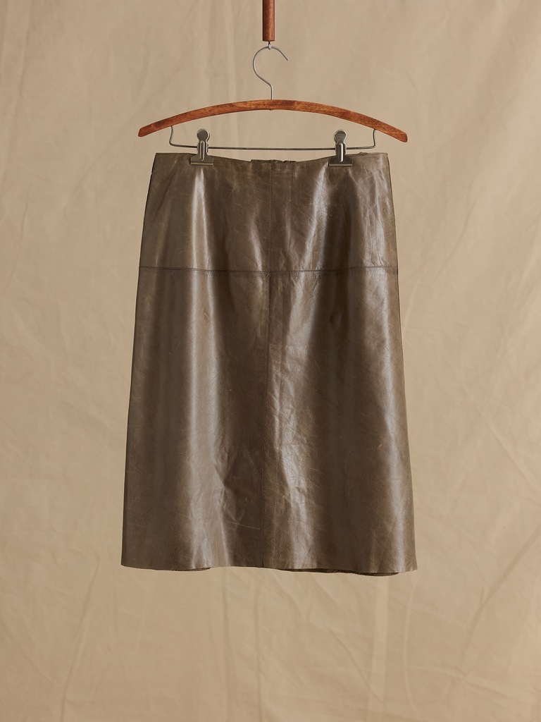 Archive Mid-Rise Leather Midi Skirt Women's Size 4
