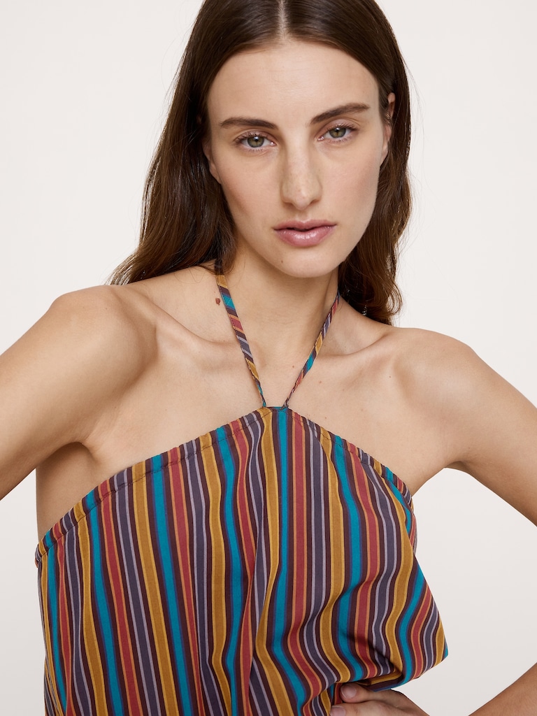 Cotton Poplin Halter Top