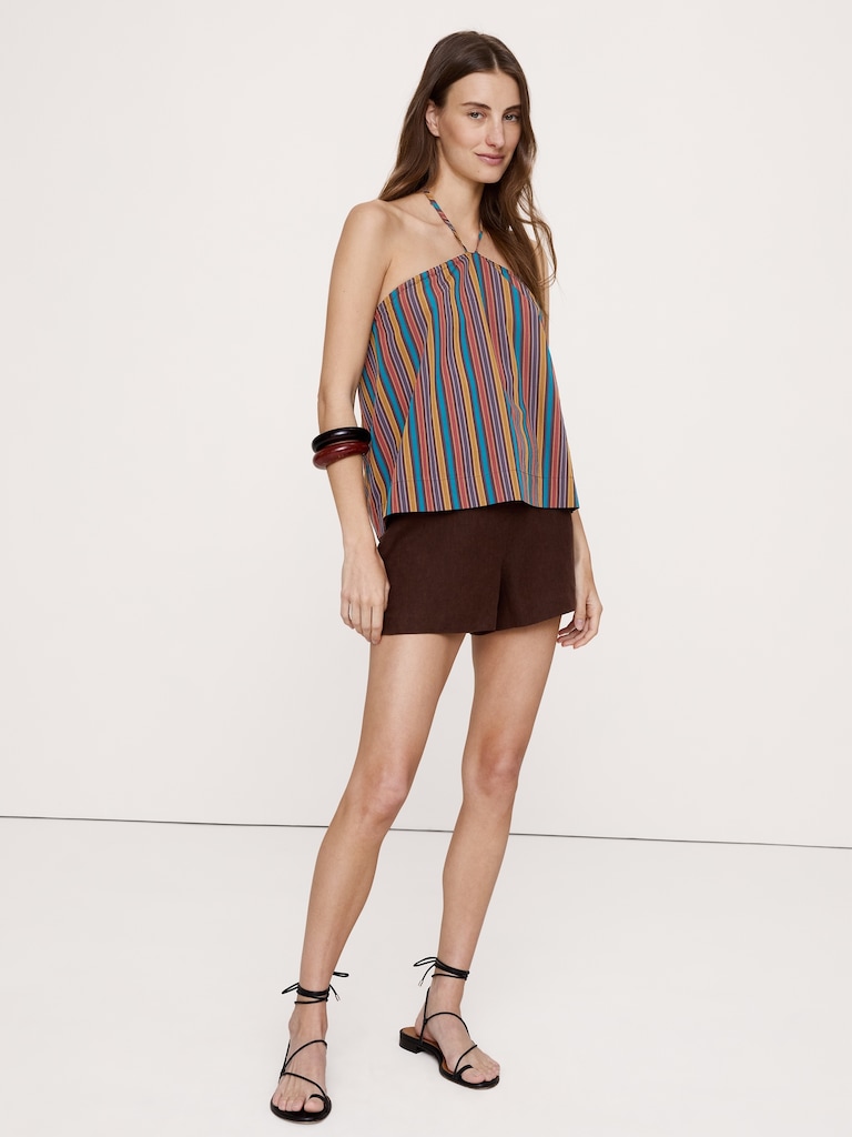 Cotton Poplin Halter Top