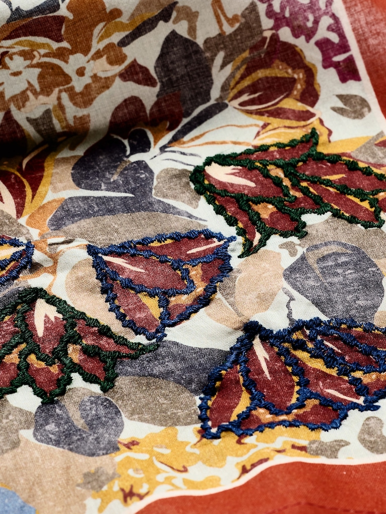 Embroidered Cotton Scarf by Vismaya