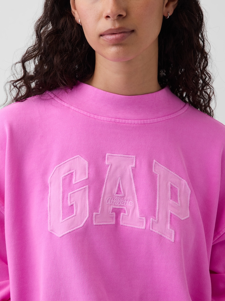 VintageSoft Terry Oversized Mockneck Logo Sweatshirt