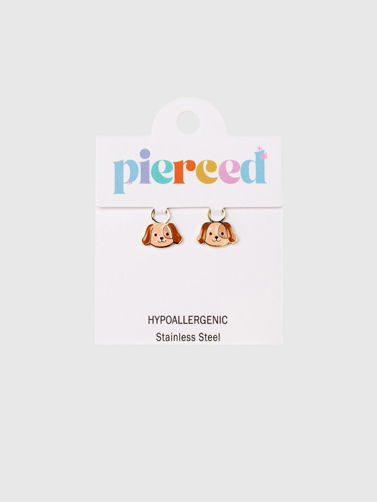 Pierced Co Dog Charms for Huggie Earrings
