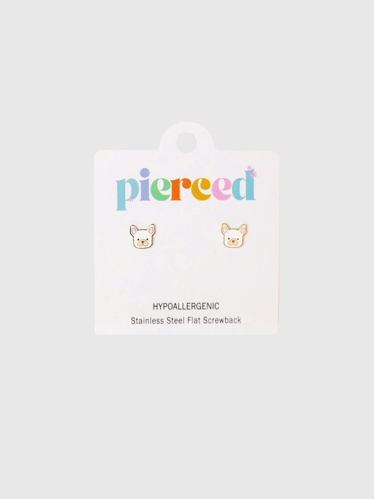 Pierced Co Dog Screwback Earrings