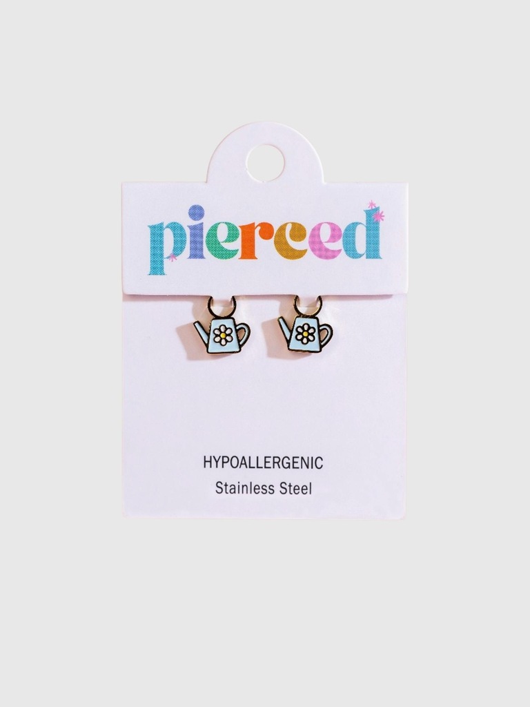 Pierced Co Watering Can Charms for Huggie Earrings