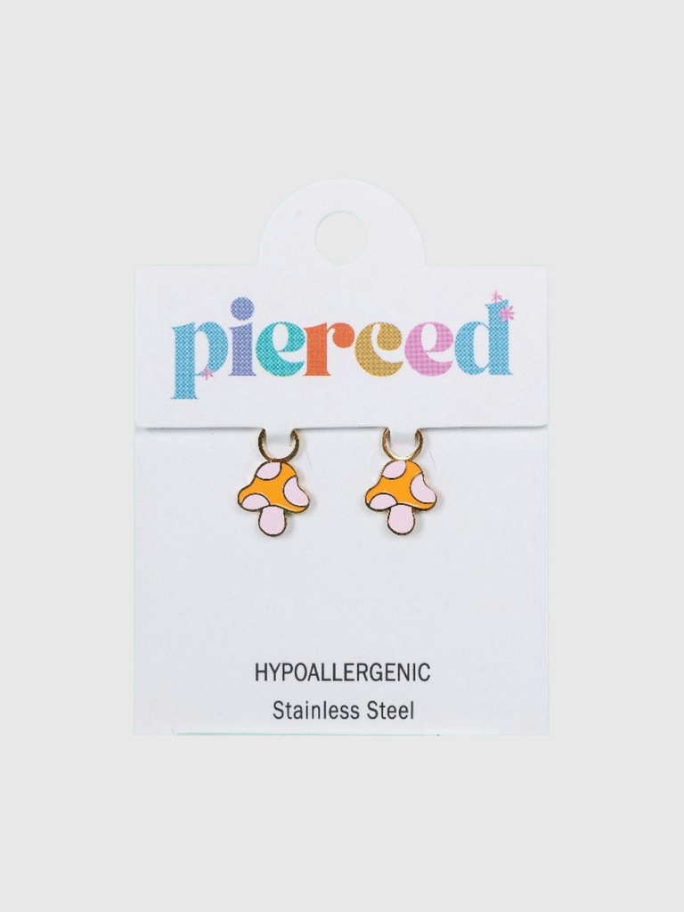 Pierced Co Garden Mushroom Charms for Huggie Earrings