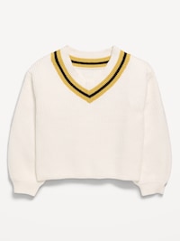 Cropped V-Neck Sweater for Girls