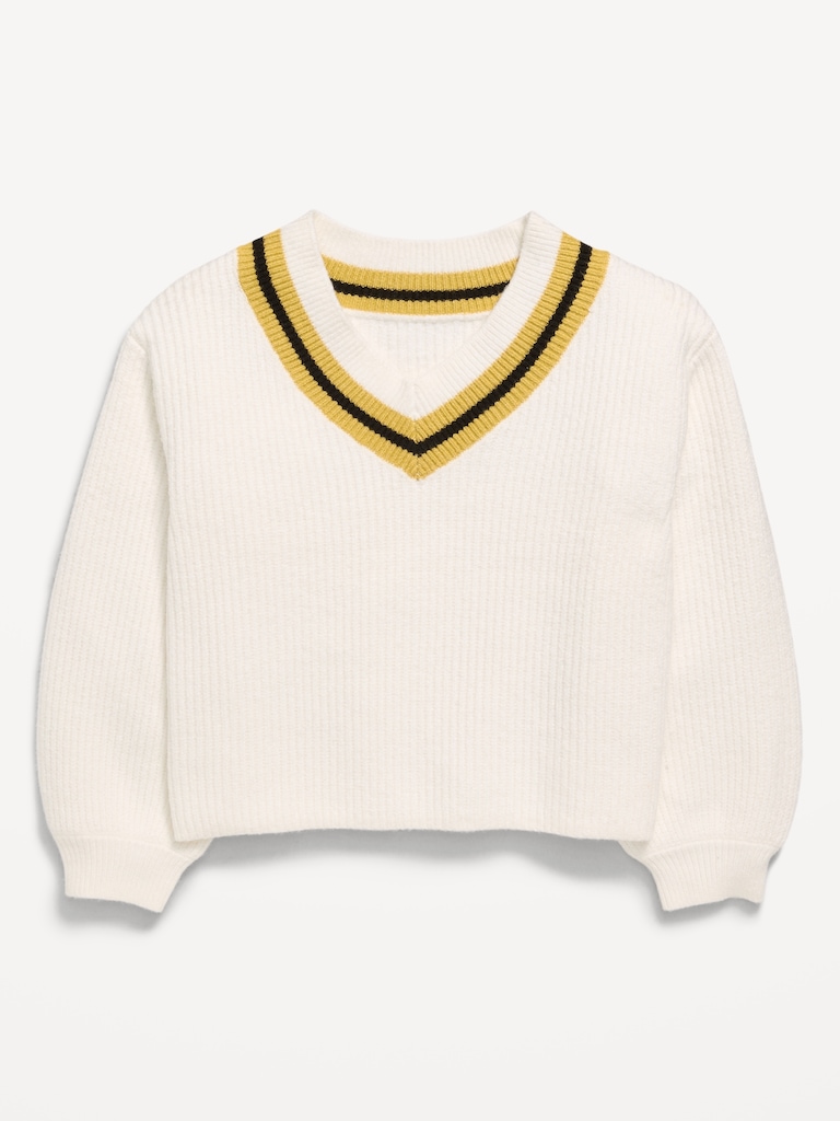Cardigan court encolure en V pour Fille