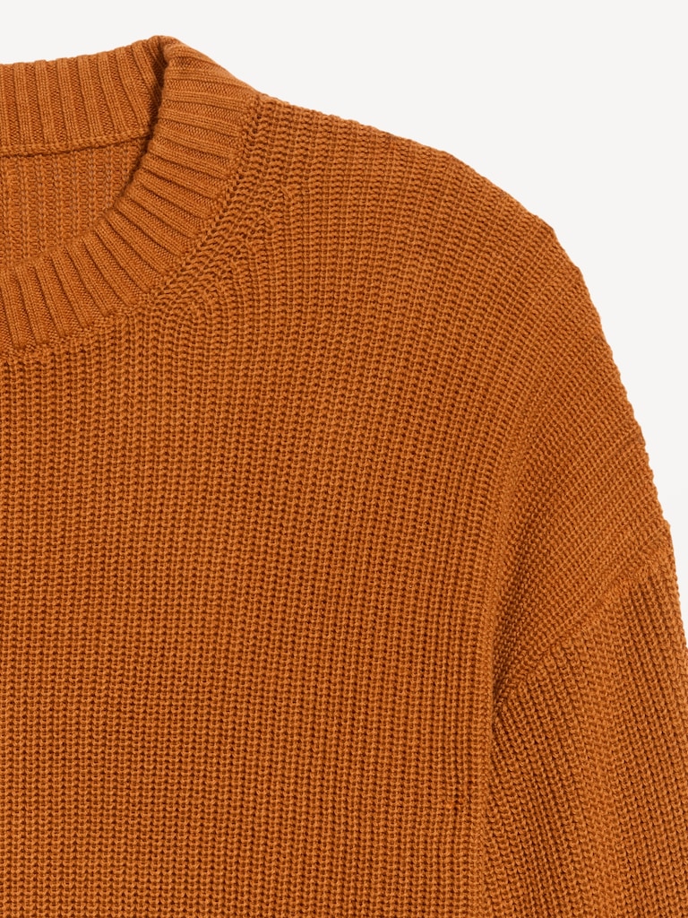 Crew-Neck Shaker Stitch Tunic Sweater