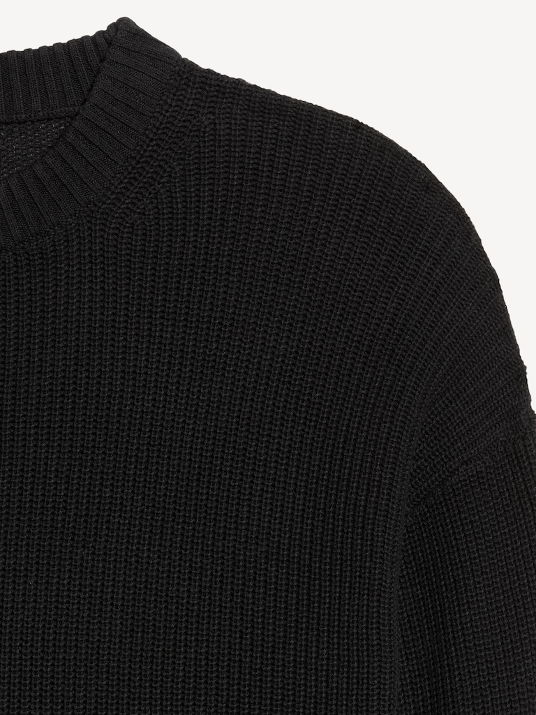 Crew-Neck Shaker Stitch Tunic Sweater