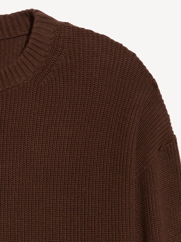 Crew-Neck Shaker Stitch Tunic Sweater