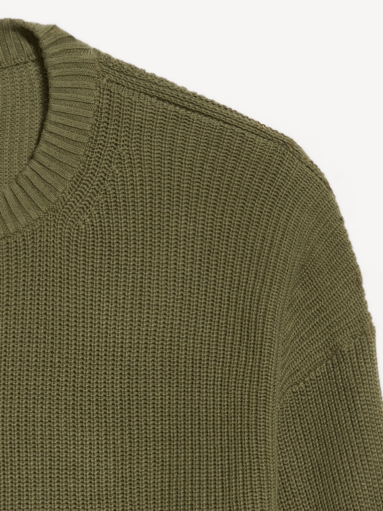 Crew-Neck Shaker Stitch Tunic Sweater