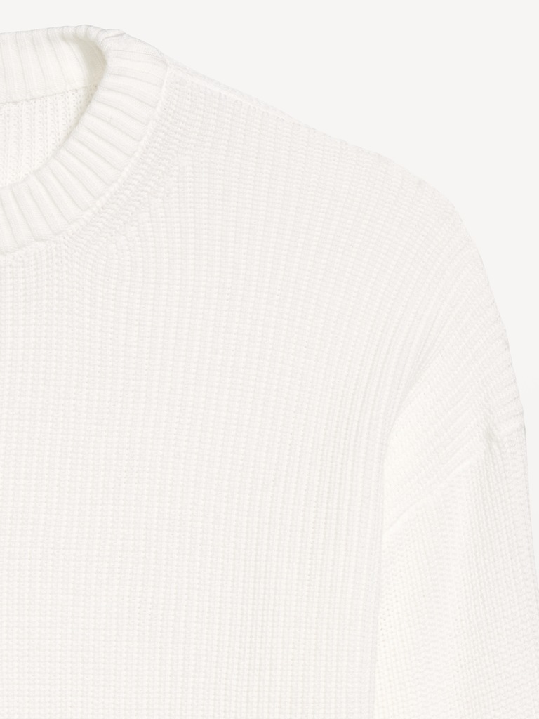 Crew-Neck Shaker Stitch Tunic Sweater
