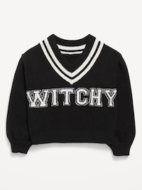 Cropped V-Neck Sweater for Girls