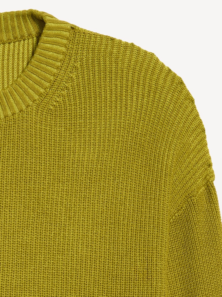 Crew-Neck Shaker Stitch Tunic Sweater