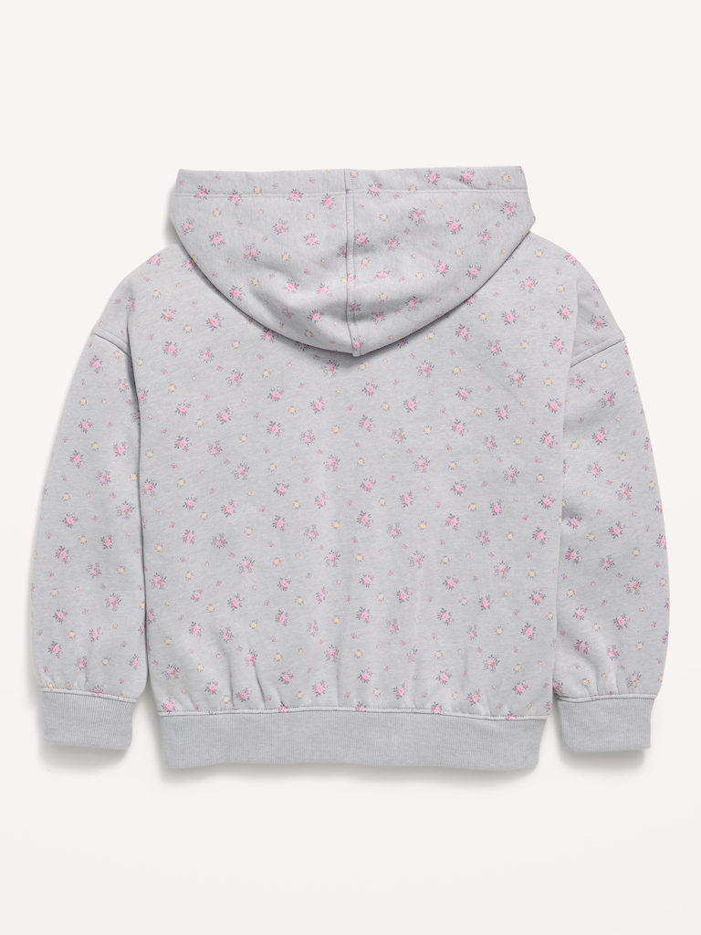 Chandail à capuchon surdimensionné à imprimé pour fille