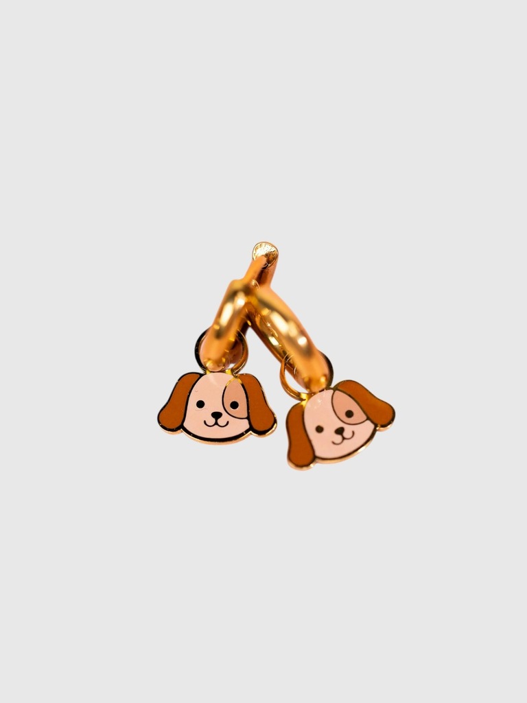 Pierced Co Dog Charms for Huggie Earrings