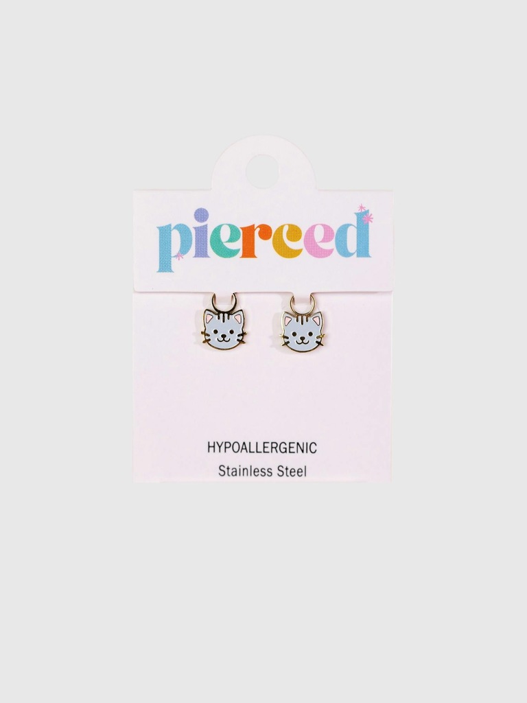 Pierced Co Cat Charms for Huggie Earrings
