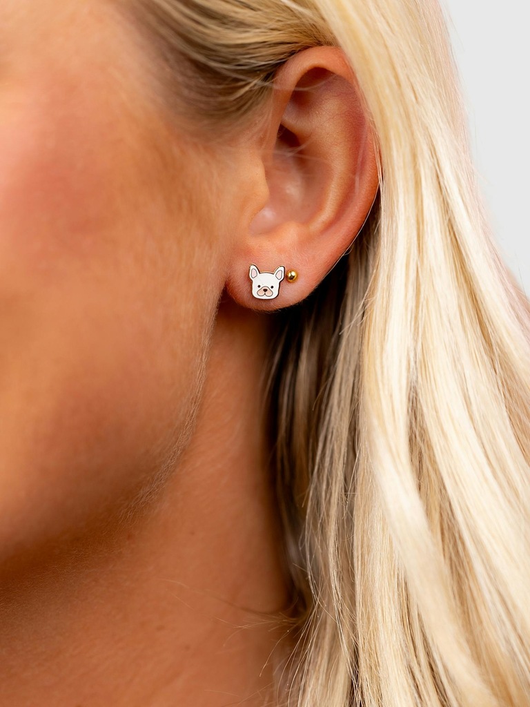 Pierced Co Dog Screwback Earrings