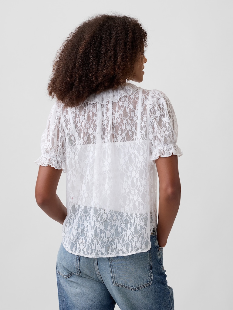 Relaxed Lace Ruffle Top