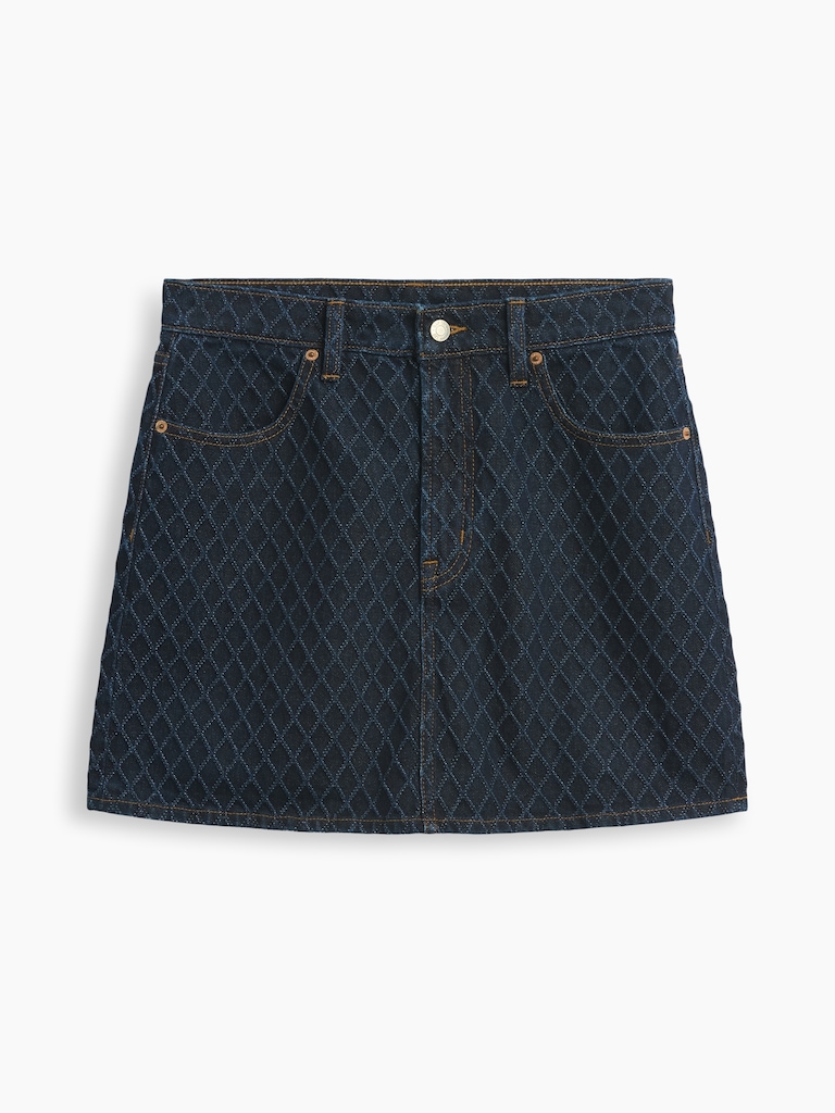 Textured Denim Mini Skirt