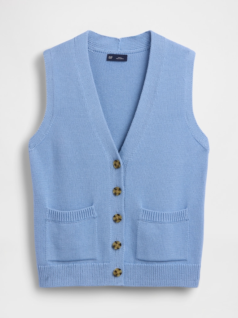 100% Cotton Pocket Sweater Vest