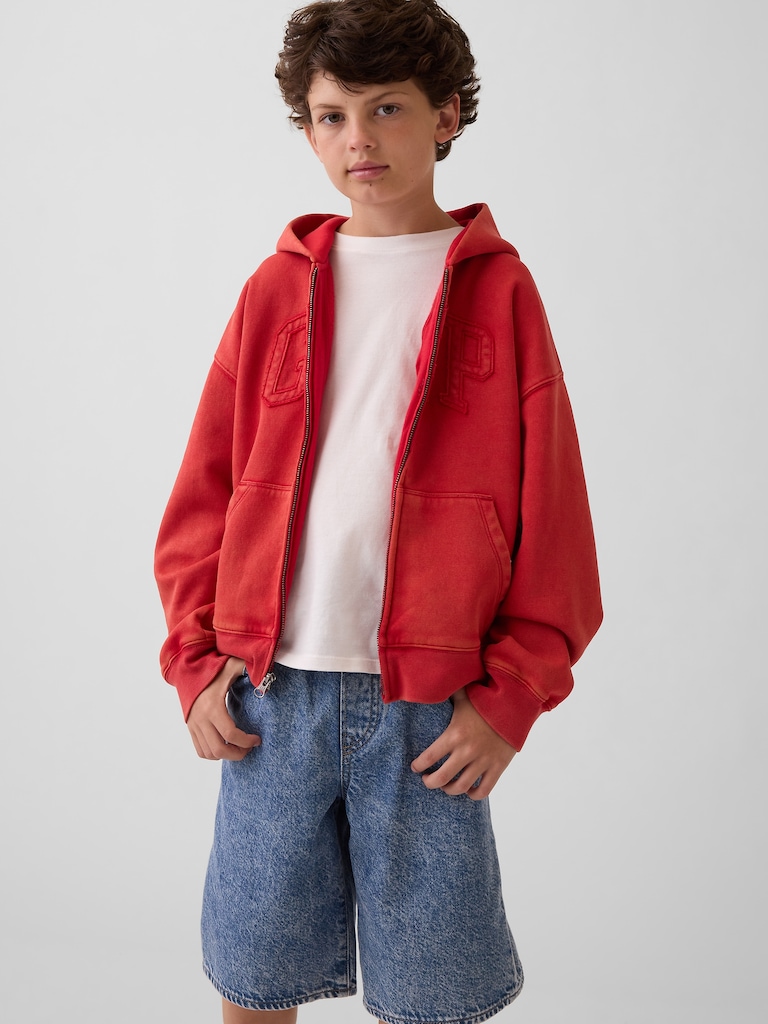 Kids VintageSoft Relaxed Logo Zip Hoodie