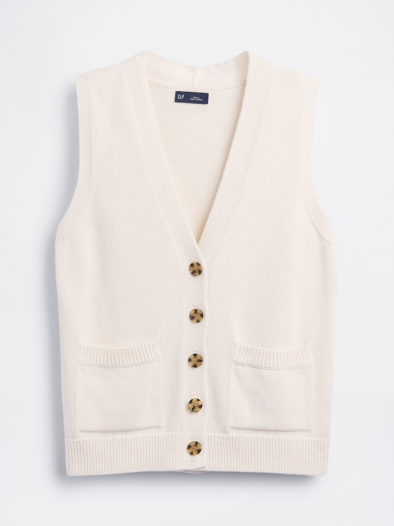 100% Cotton Pocket Sweater Vest