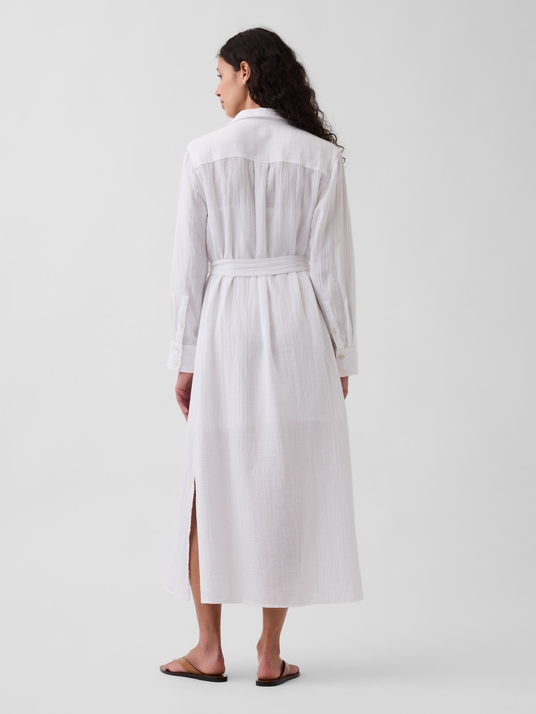 Cotton Gauze Maxi Shirtdress