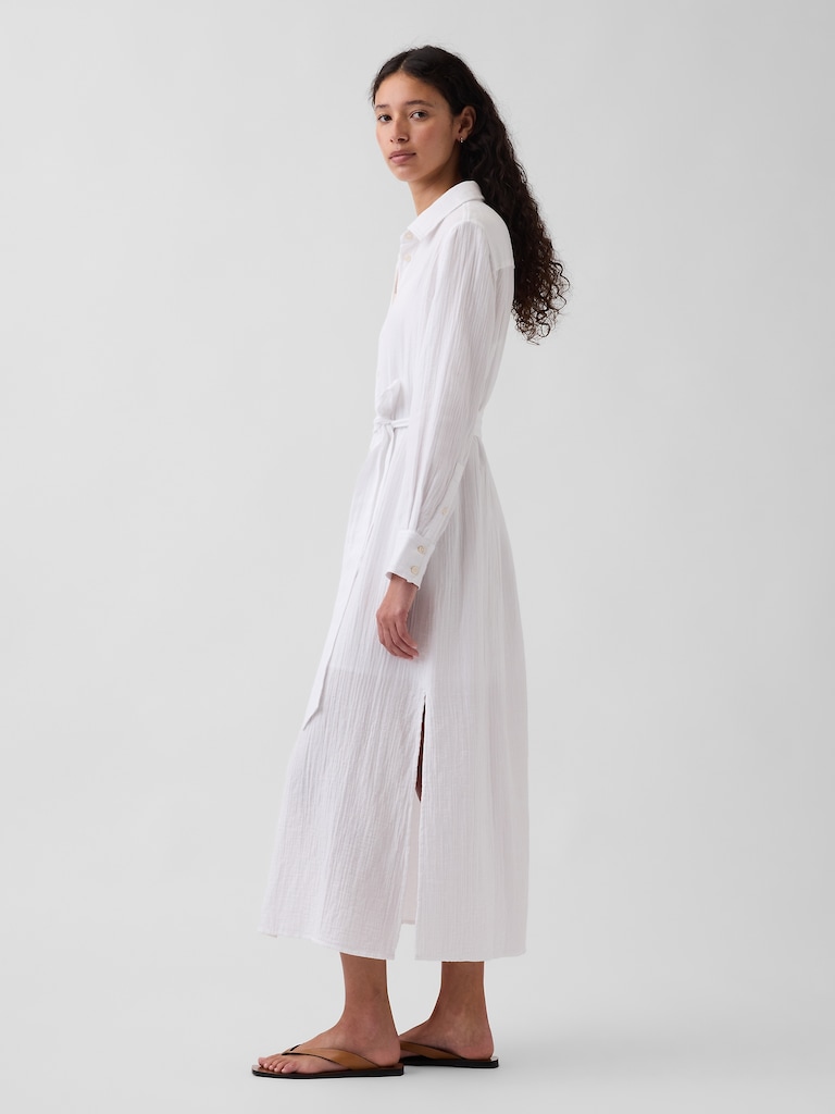 Cotton Gauze Maxi Shirtdress