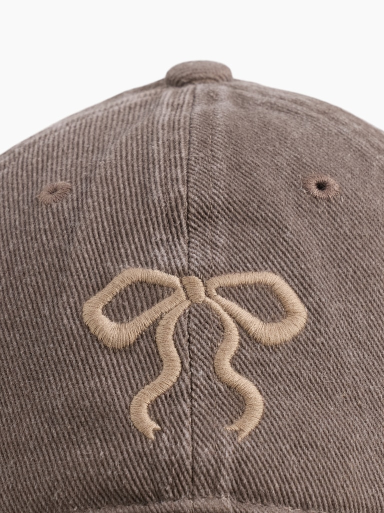Kids Denim Bow Baseball Hat