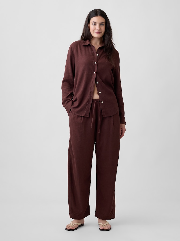 Mid Rise Pull-On Barrel Pants