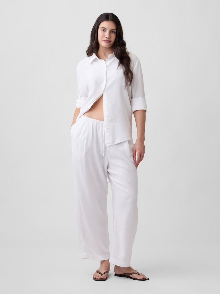 Mid Rise Pull-On Barrel Pants