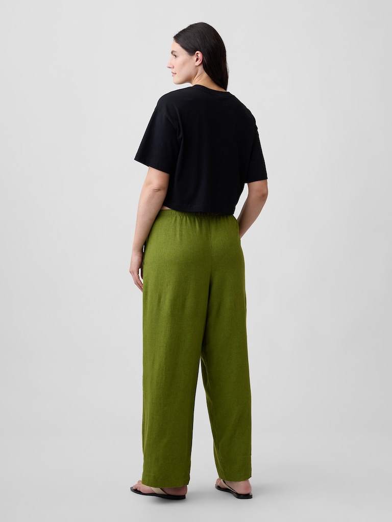 Relaxed Linen-Blend Wide-Leg Pants