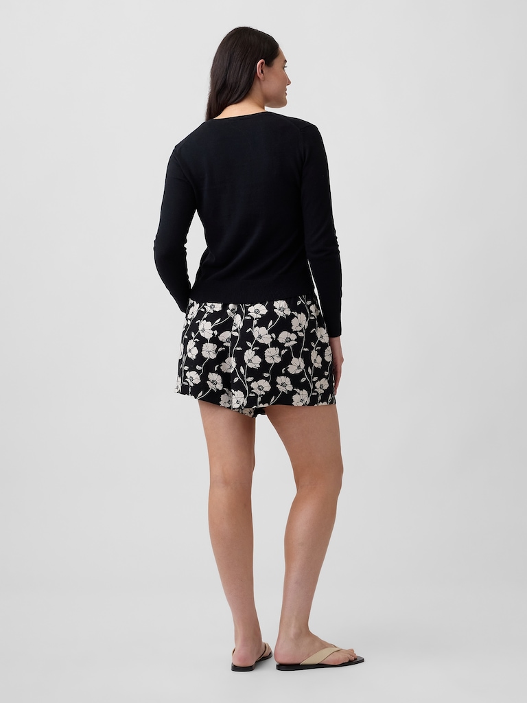 4" Pull-On Linen-Blend Shorts