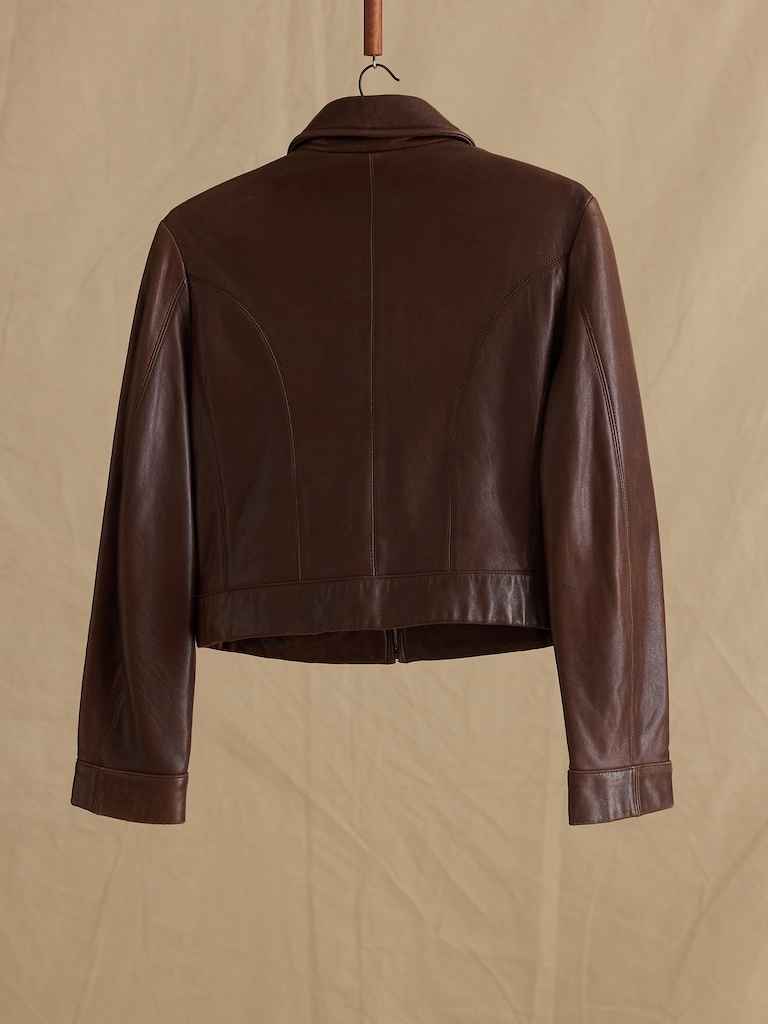 Archive Cropped Leather Jacket Women's Size M