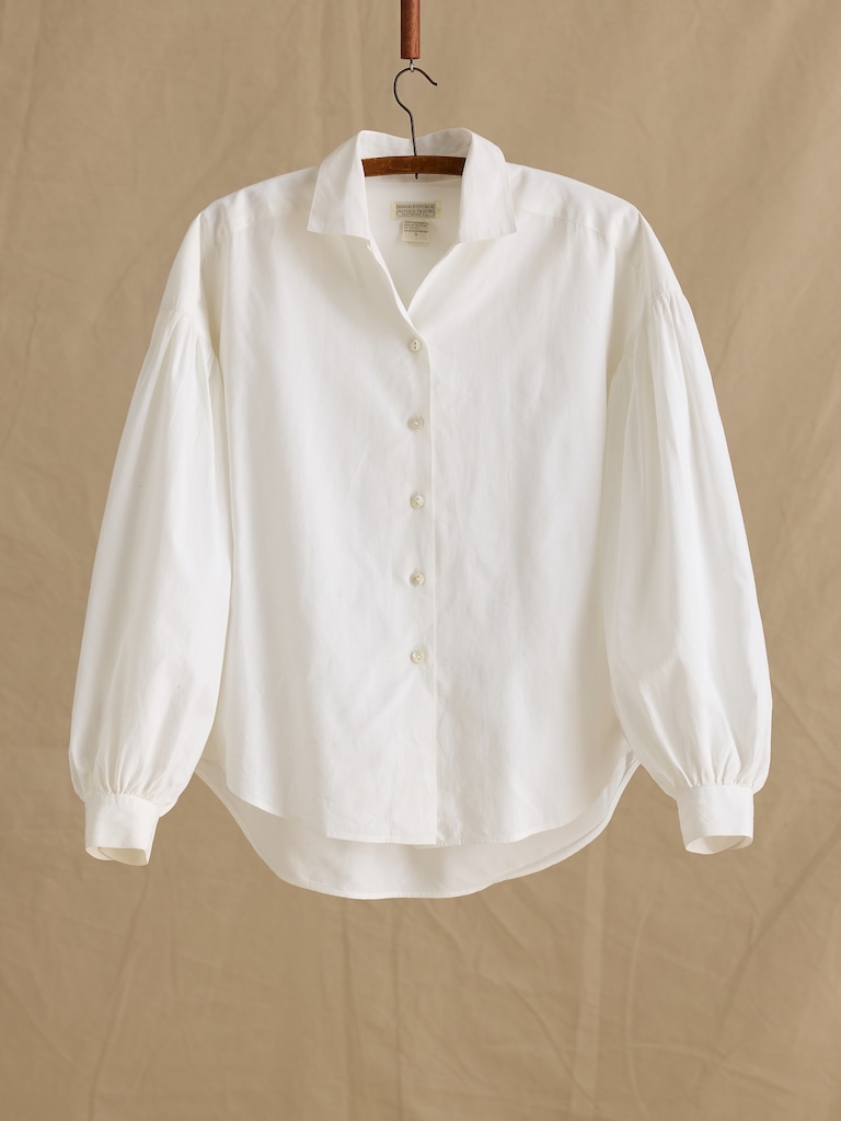 Archive Cotton Bubble-Sleeve Blouse Women's Size S