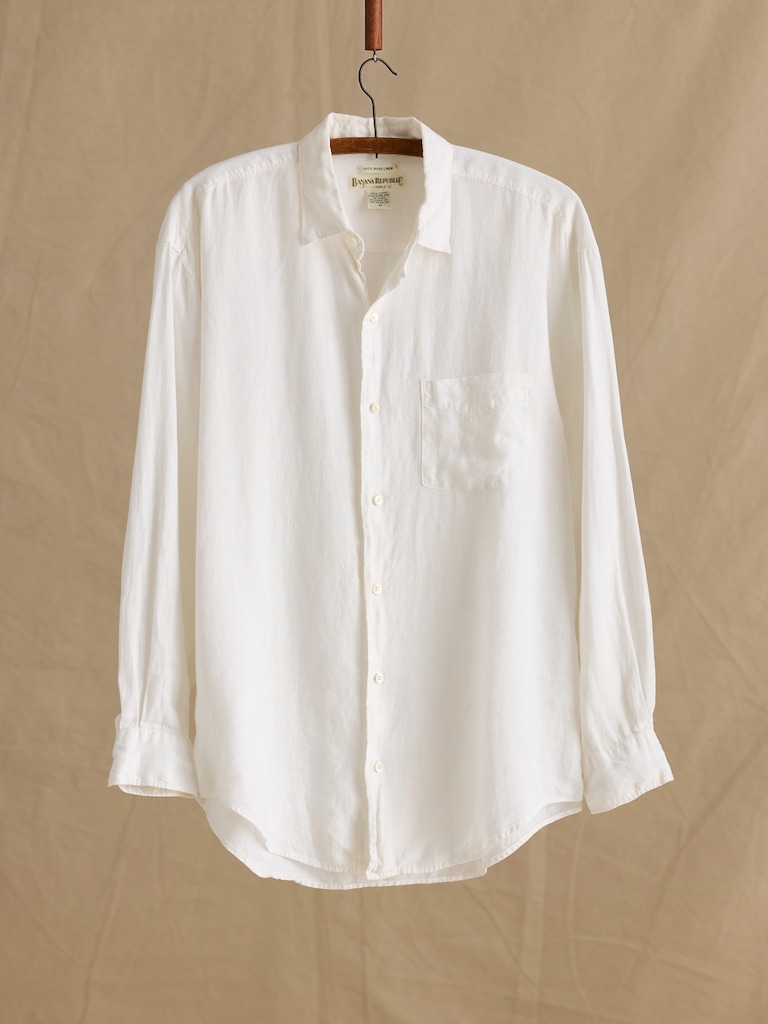 Archive Oversized Irish Linen Button-Down Shirt Men's Size M