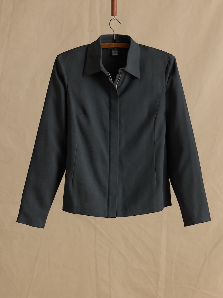Archive Silk Zip-Front Shirt Jacket Women's Size 2