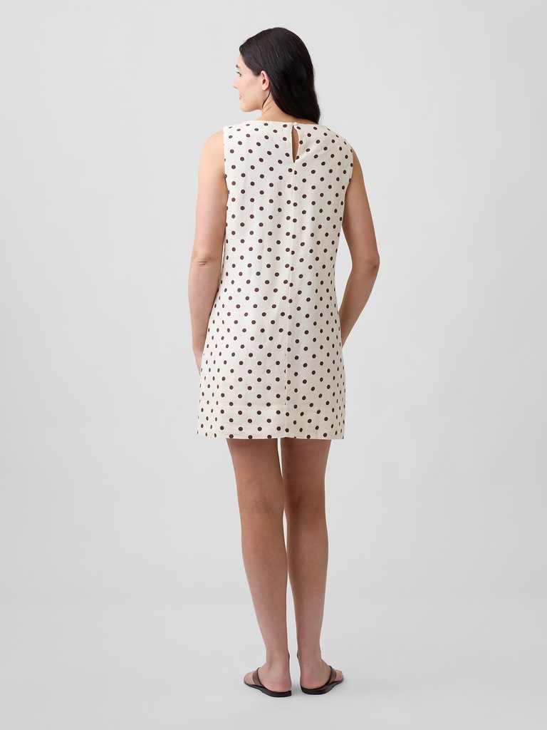 Linen-Blend Apron Mini Dress