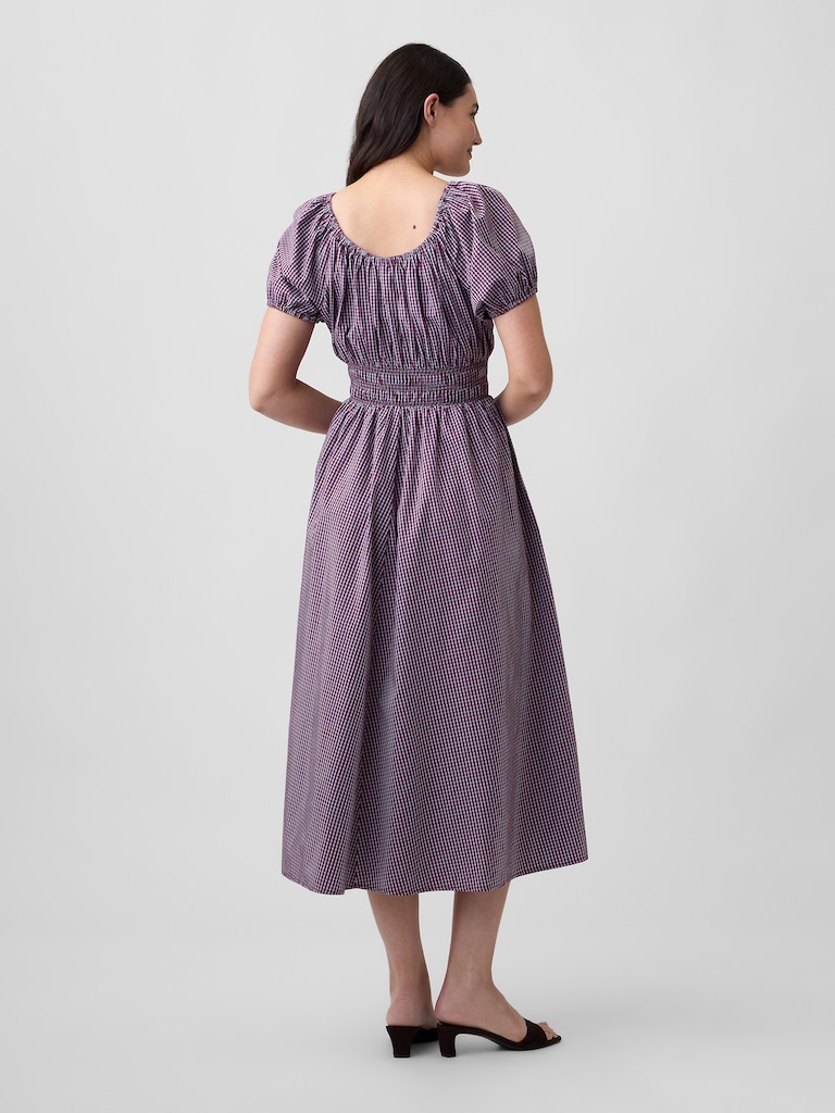 Puff Sleeve V-Neck Maxi Dress