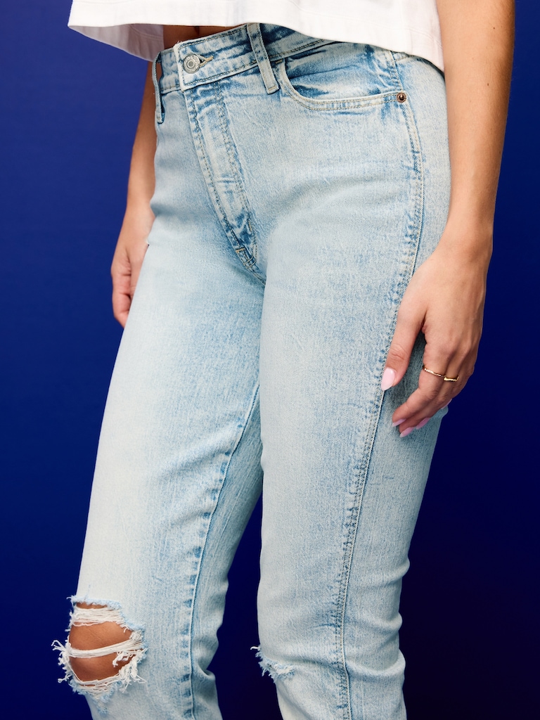 High-Waisted Vintage Slim Jeans