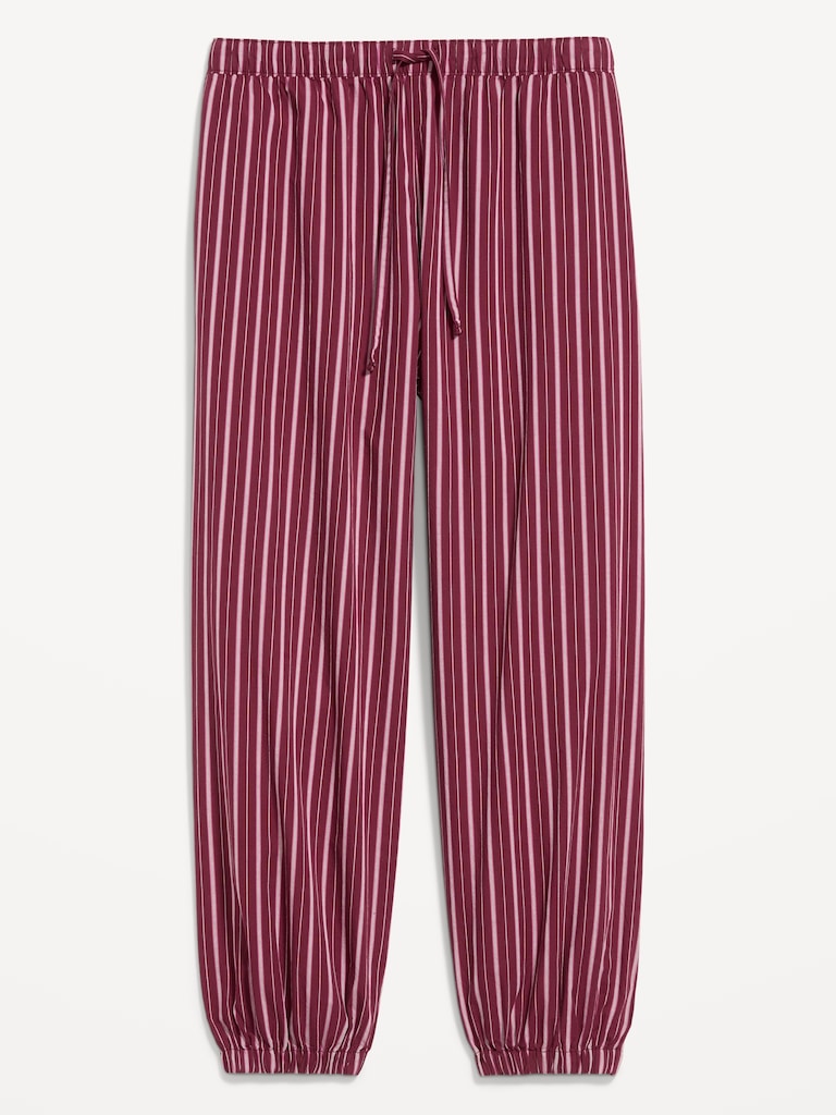 Cinched Poplin Balloon Pants