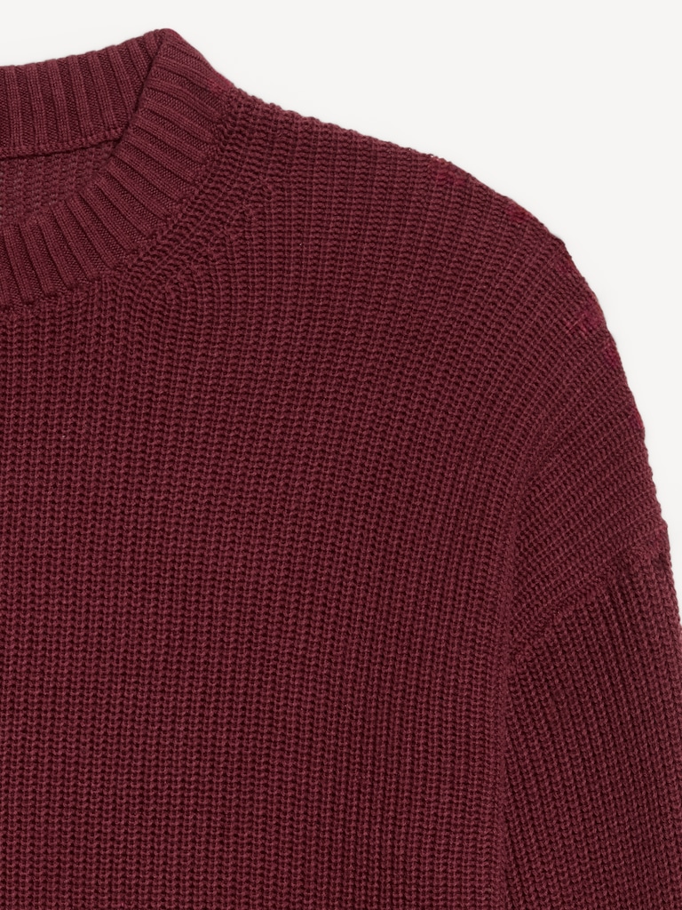Crew-Neck Shaker Stitch Tunic Sweater