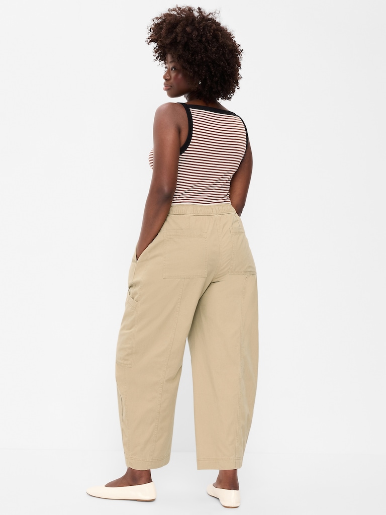 Mid-Rise Pull-On Utility Pants