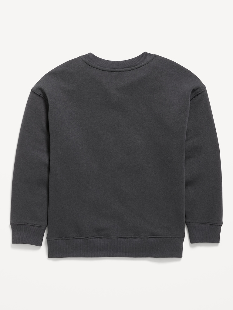 Oversized Logo Graphic Crew-Neck Sweatshirt for Boys
